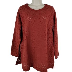 NWOT Banana Republic sweater top large women laser cut pullover burnt orange